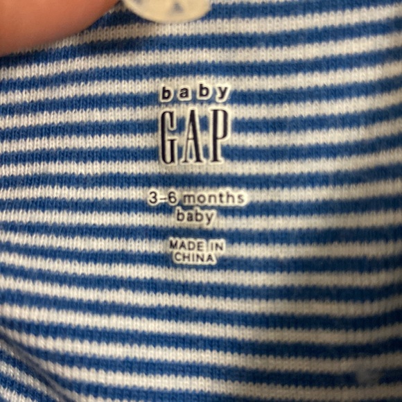 BabyGap Blue & White Striped Puppy Onesie - Picture 5 of 5